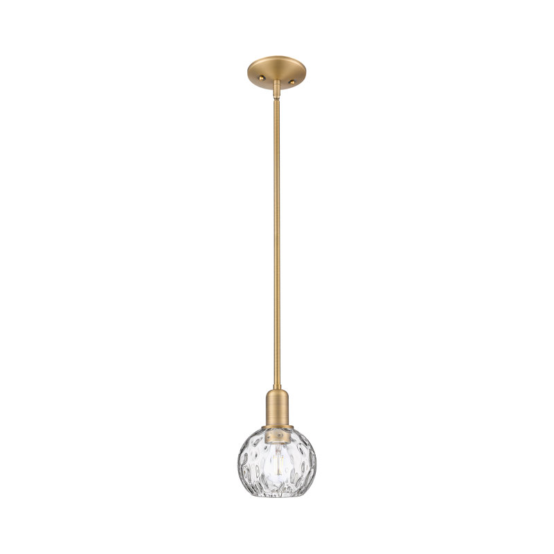 Mini-luminaire suspendu 1 lumière Arcadia - Sevier, Laiton brossé, H 5 po x l 6 po x P 6 po