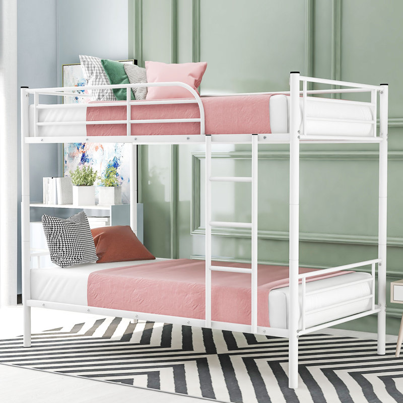 Jimenez Kids Twin Bunk Bed, White