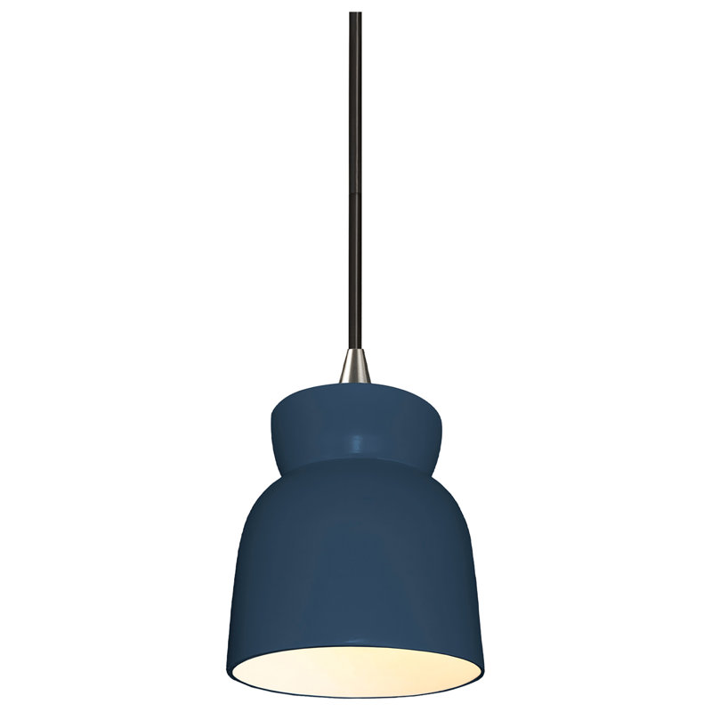 Luminaire suspendu simple en forme de sablier à DEL Sadaris, Ciel à minuit, Nickel brossé