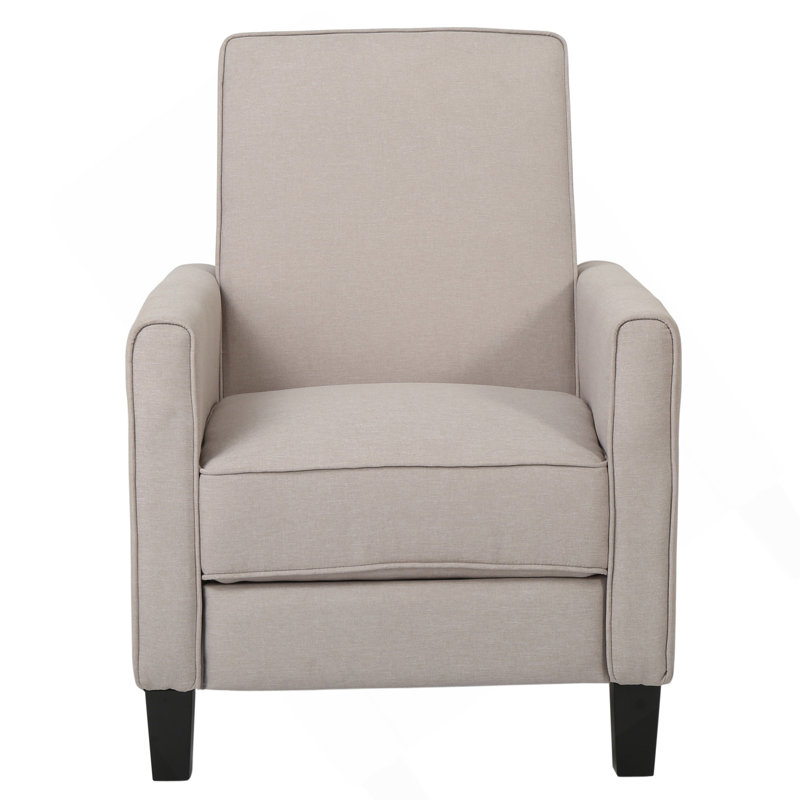 Recliner Push Back Chair For Elegant Home Décor Beige, Beige Polyester