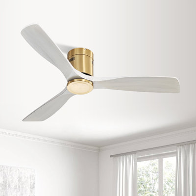 AuraVista 52 in. Flush Mount Ceiling Fan with Reversible DC Motor and Remote Control