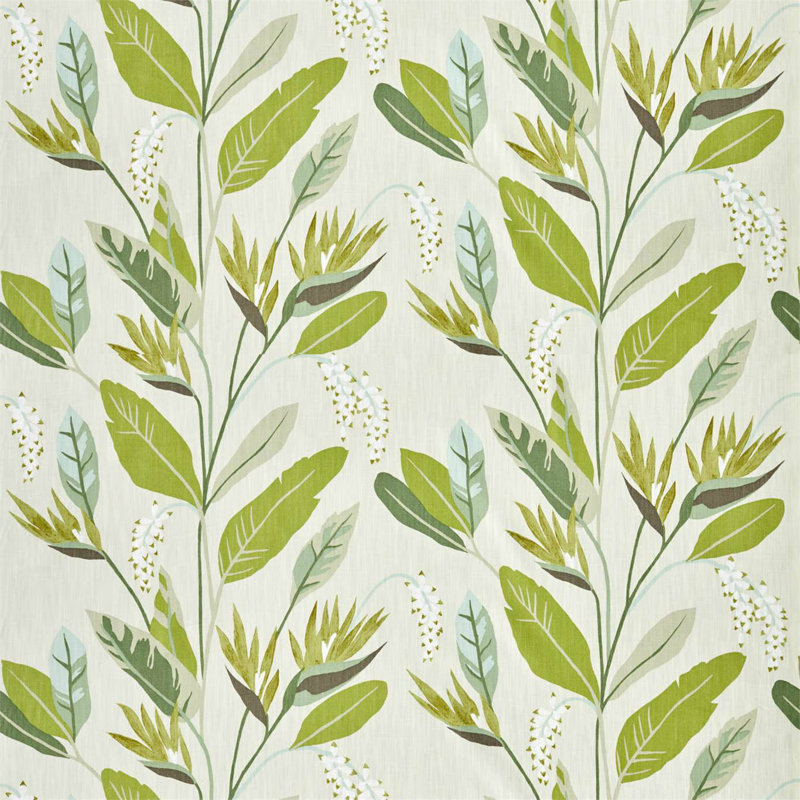 Llenya Fabric, Lime/Jade/Pebble