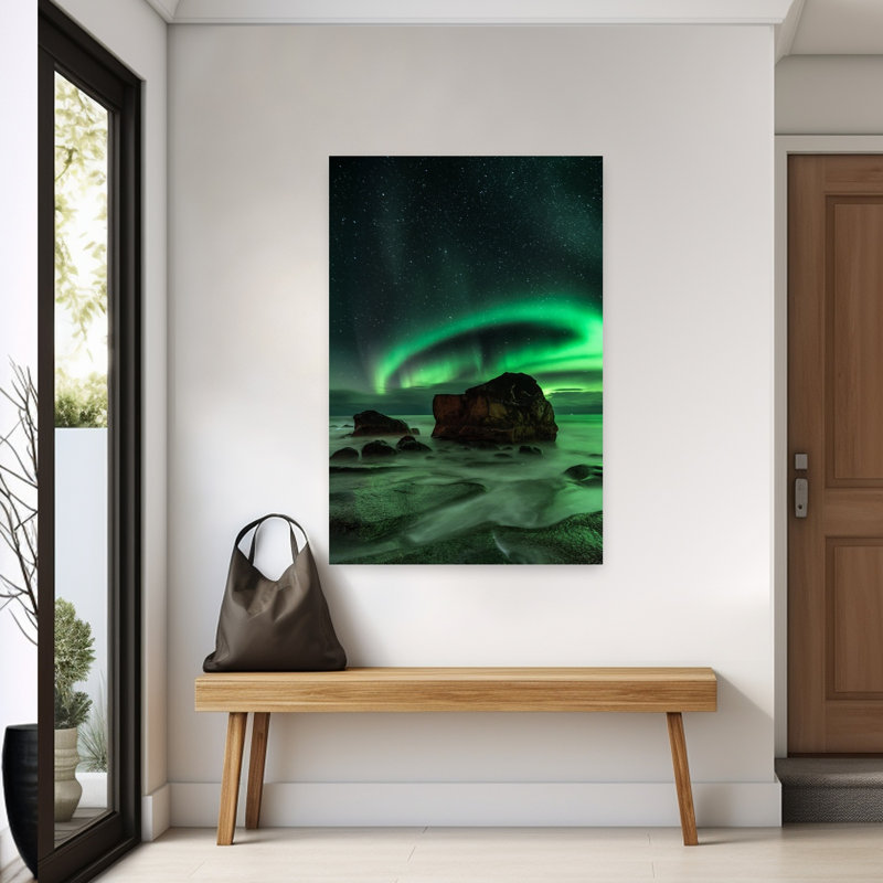 Aurora Uttakleiv, art mural abstrait côtier, H 60 po x l 40 po