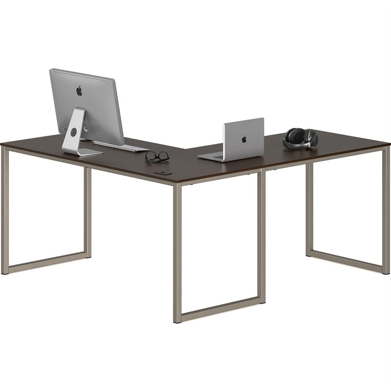 Bureau d'écriture en L Chaddie, H 27,99 po x l 60 po, Gris