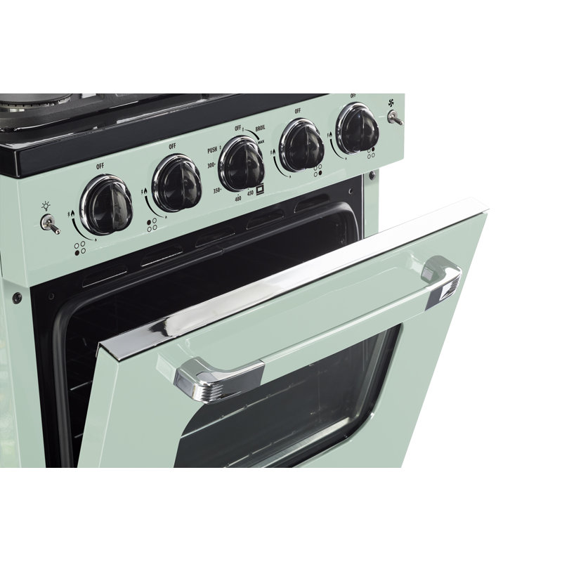 Classic Retro 24" 4 burner 2.9 cu. ft. Freestanding Gas Range with Convection Oven, Summer Mint Green