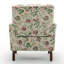 Fauteuil à motifs en mélange de polyester, structure en bois de bouleau massif avec pieds fuselés bruns, chaise d'appoint rembourrée de mousse avec garniture pour le bureau du salon