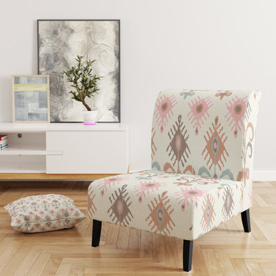 Fauteuil de chambre crème à motif crème
