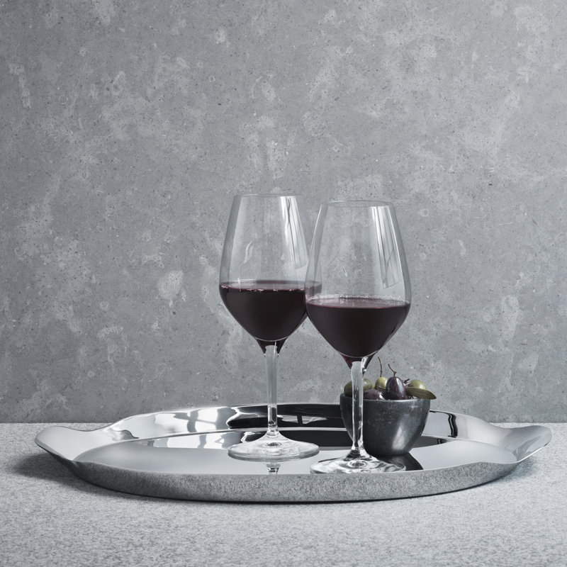 Stainless Steel Oval Wine and Bar Serving Tray