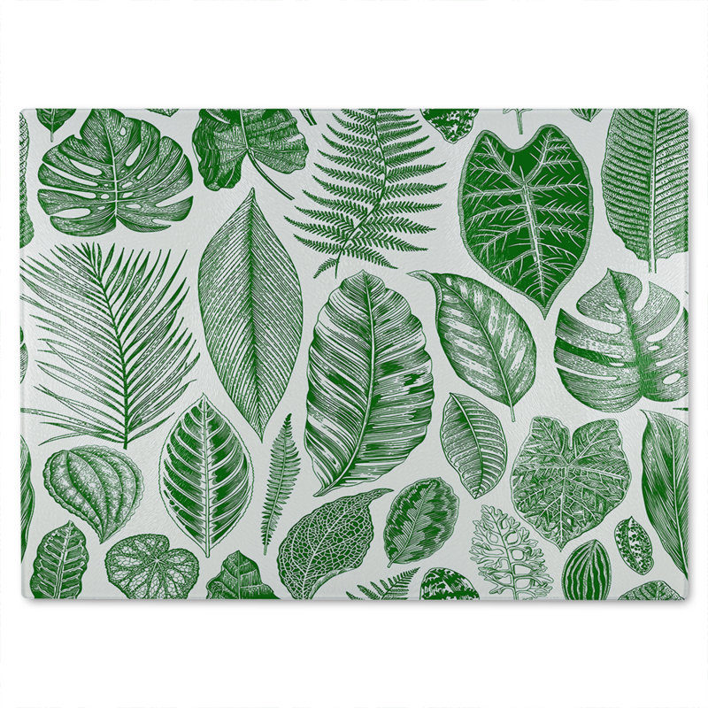 Leaves Mixed Glass Chopping Board
