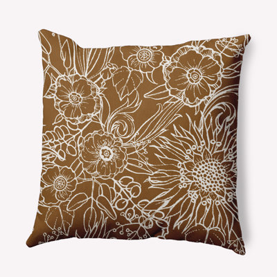 Coussin cubique carré à imprimé floral Zentangle