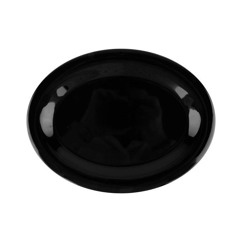 GET Plateau de service ovale en mélamine OP-610-MIX, H 1 po x L 9,75 po x l 7,25 po, Noir