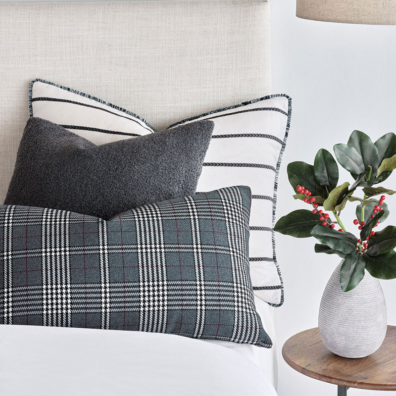 Connery Plaid Reversible Throw Pillow, Rectangle 15"H x 26"W