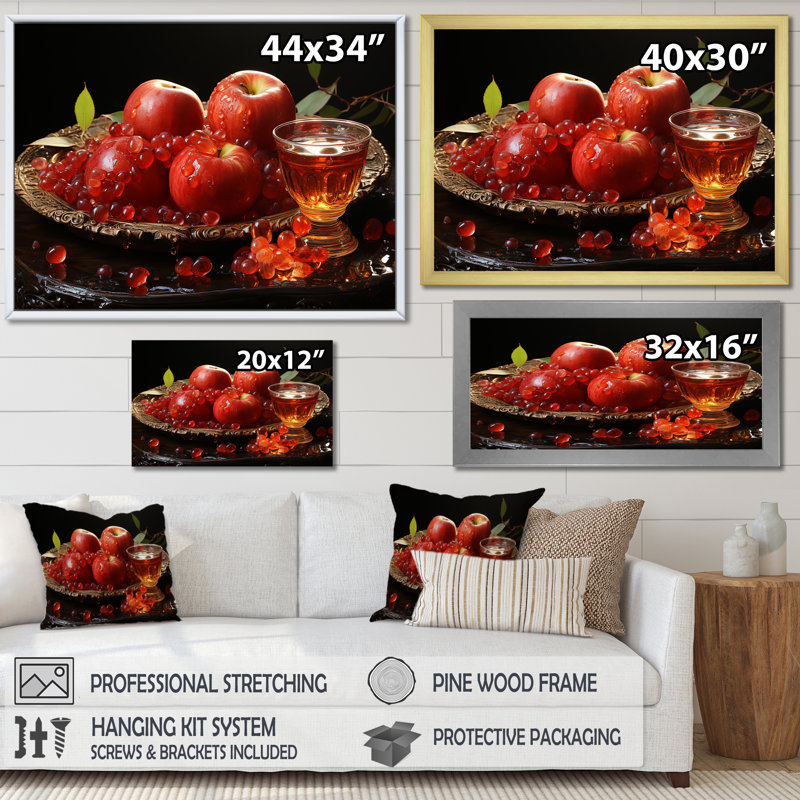 «Judaism Rosh Hashanah Apple Radiance I», reproduction sur toile, Toile tendue, H 16 po x l 32 po x P 1 po