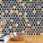 Porcetile Round 12.41 in. x 11.46 in. Penny Glossy Porcelain Mosaic Wall and Floor Tile-50389545