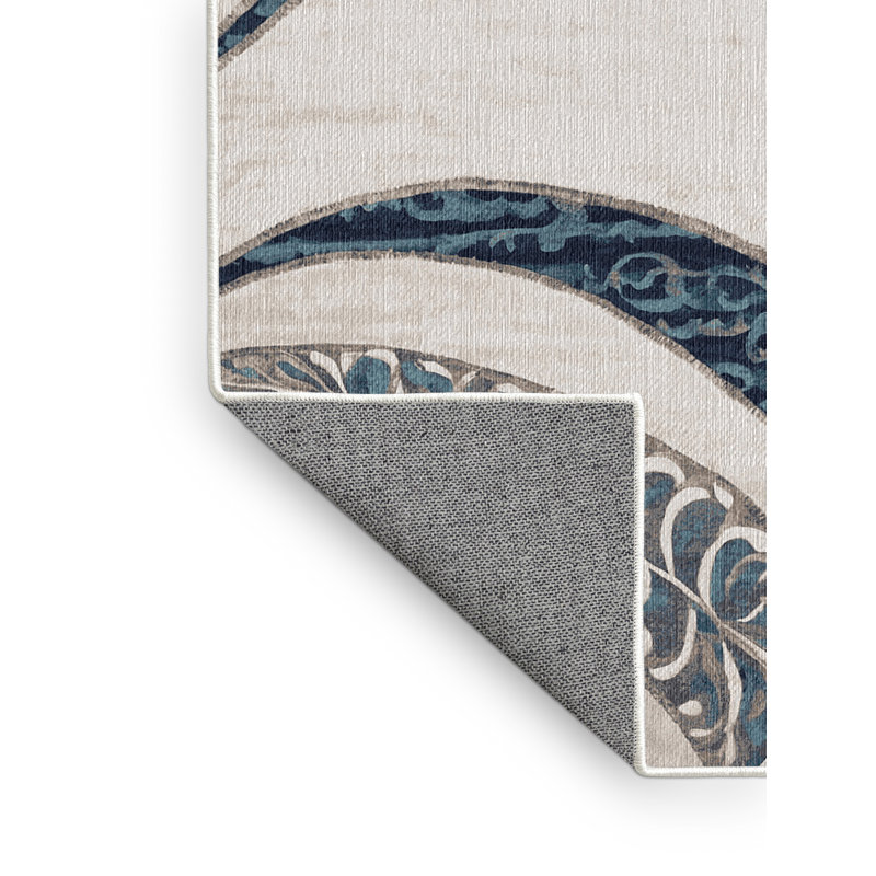 Machine Washable Beige Area Rug, Square 8'