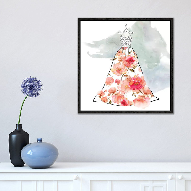 Fashionable Florals III by Carol Robinson - Print on Canvas, Black Framed, 45.72 cm H x 45.72 cm W