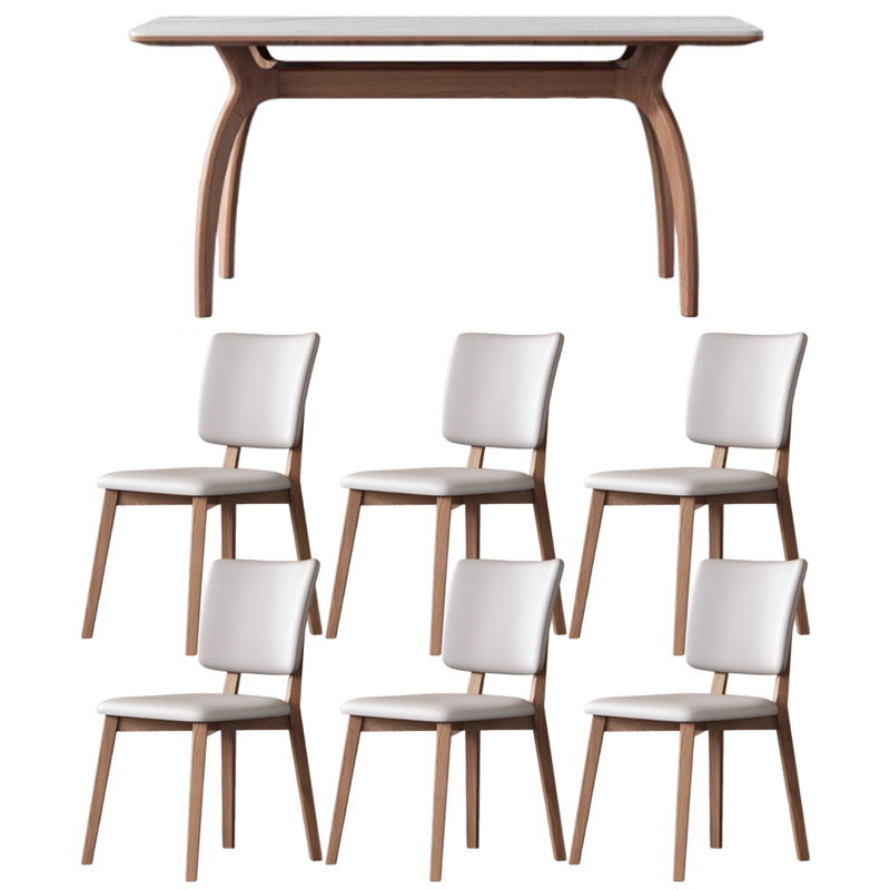 Modern Simple Durable Rock Slab Dining Table, 29.92"H x 59.05"L x 31.49"W