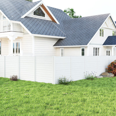 63'' H x 48.5'' W White Vinyl Fencing with 2 Panel(s) Included
