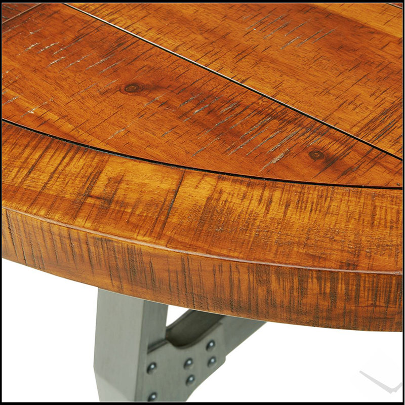 Table ronde avec rangement caché Lancaster, parfaite pour les espaces de vie modernes et fonctionnels