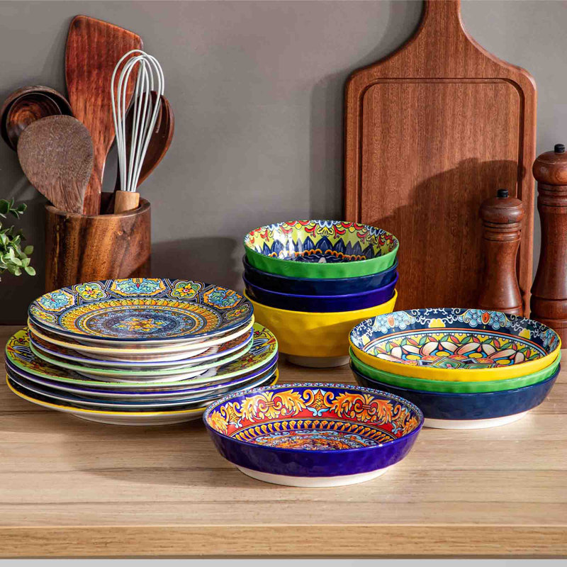 Services de vaisselle en porcelaine, ensemble de vaisselle 16 pièces