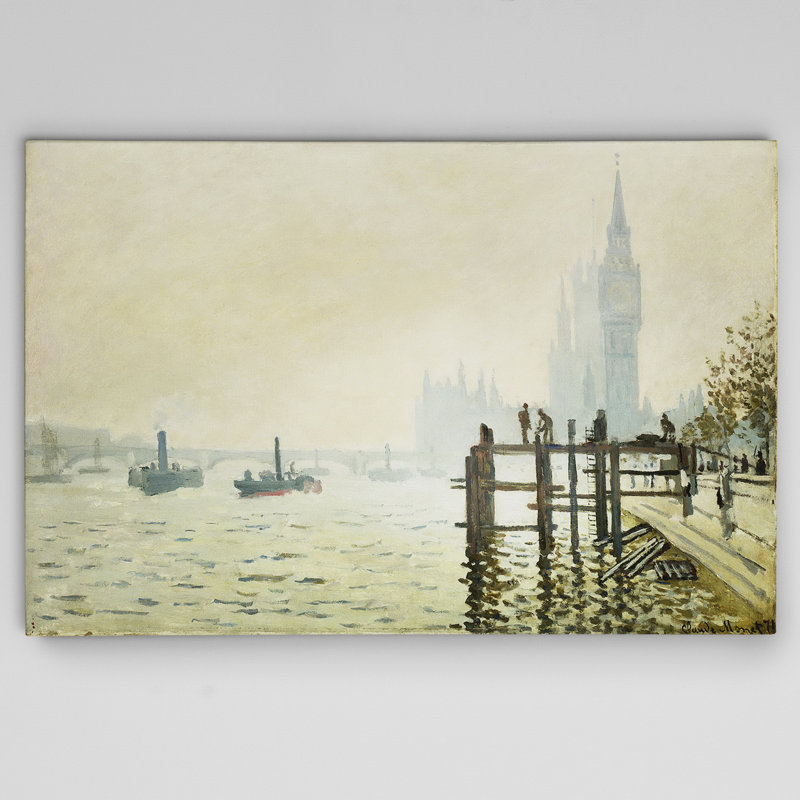 « thames ci-dessous westminster » par claude monet imprimé, H 32 po x l 48 po x P 1,5 po, Toile tendue