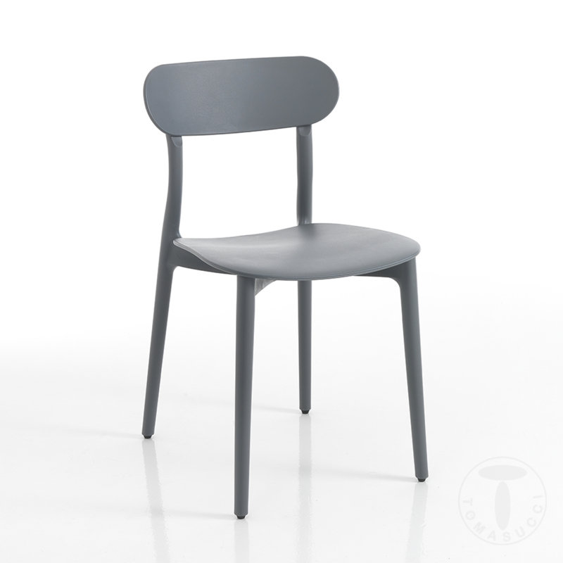 45cm H Ladder Back Side Chair, Grey