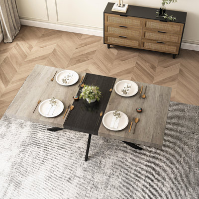 55.11'' -70.86"Retro Rectangular Stretch Dining Table