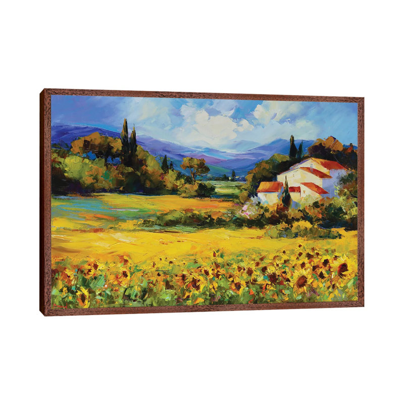 La Belle De Jour by Tatyana Yabloed - Painting on Canvas, 45.72cm H x 66.04cm W x 3.81cm D, Classic Brown Wood Floater Framed