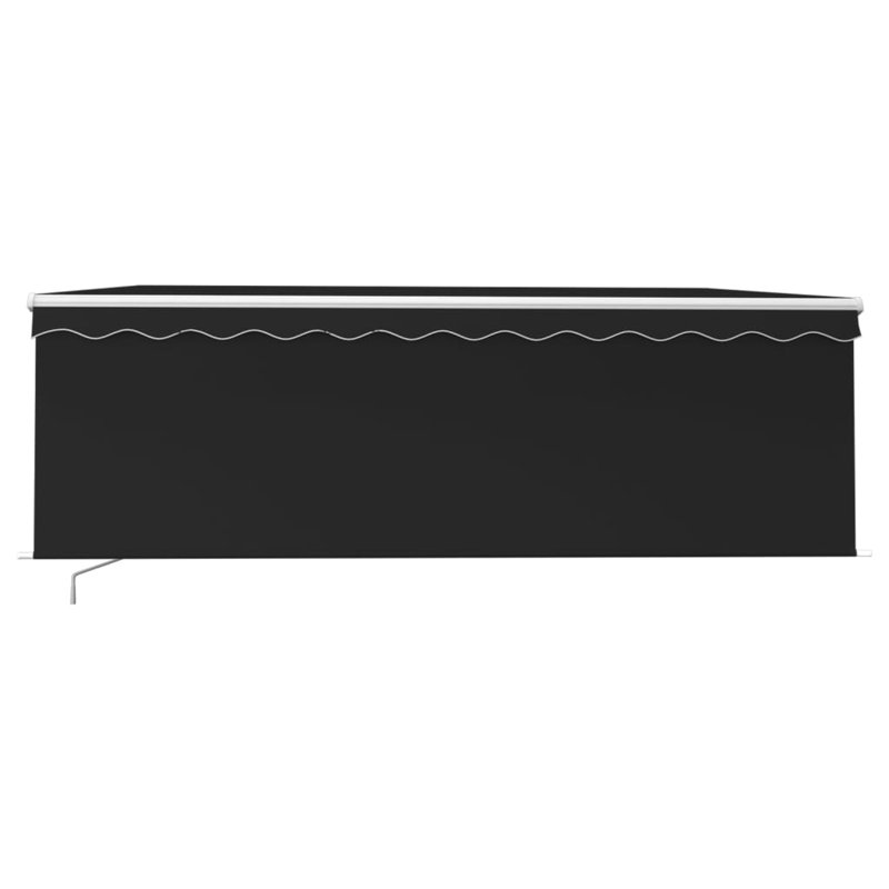 Dakota Fields 400cm W x 300cm D Fabric Cover Retractable Patio Awning, Anthracite, Solid Colour