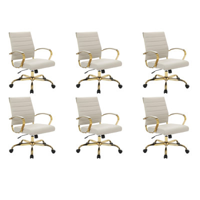 Fauteuil de bureau pivotant en cuir Naudain
