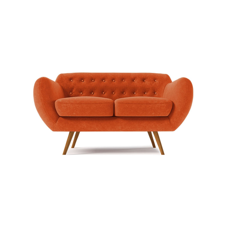 Millicent 2 Seater Loveseat, Orange