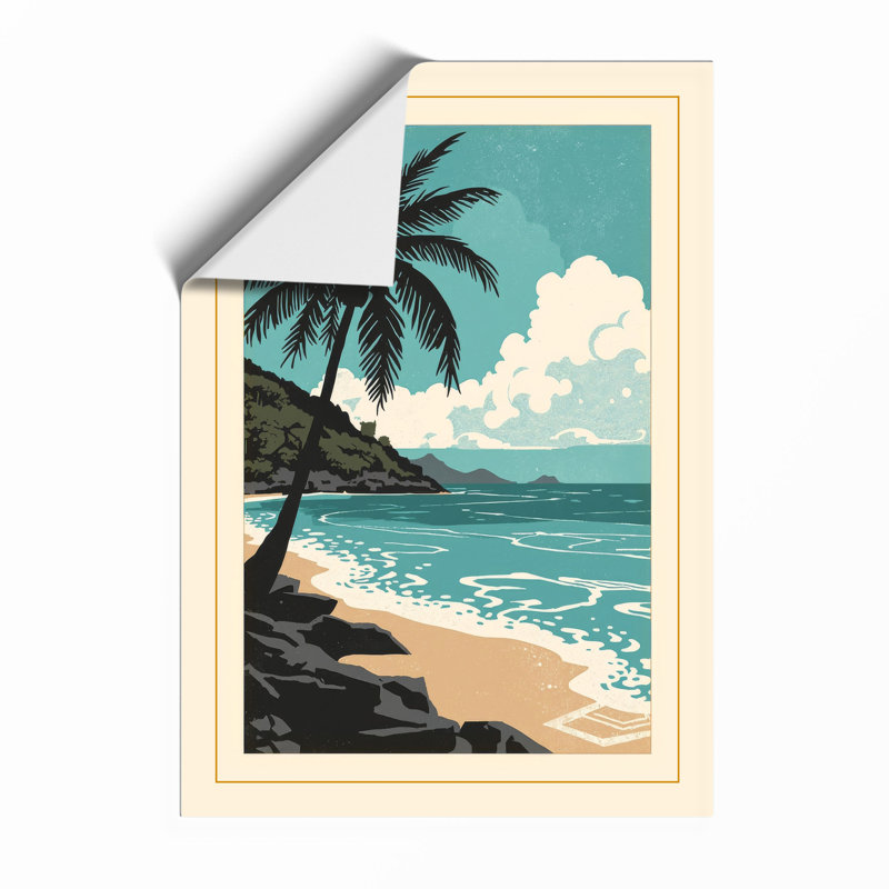Tropical Palm At Dawn Coastal - Print, Unframed, A1 - 84.1 x 59.4 cm