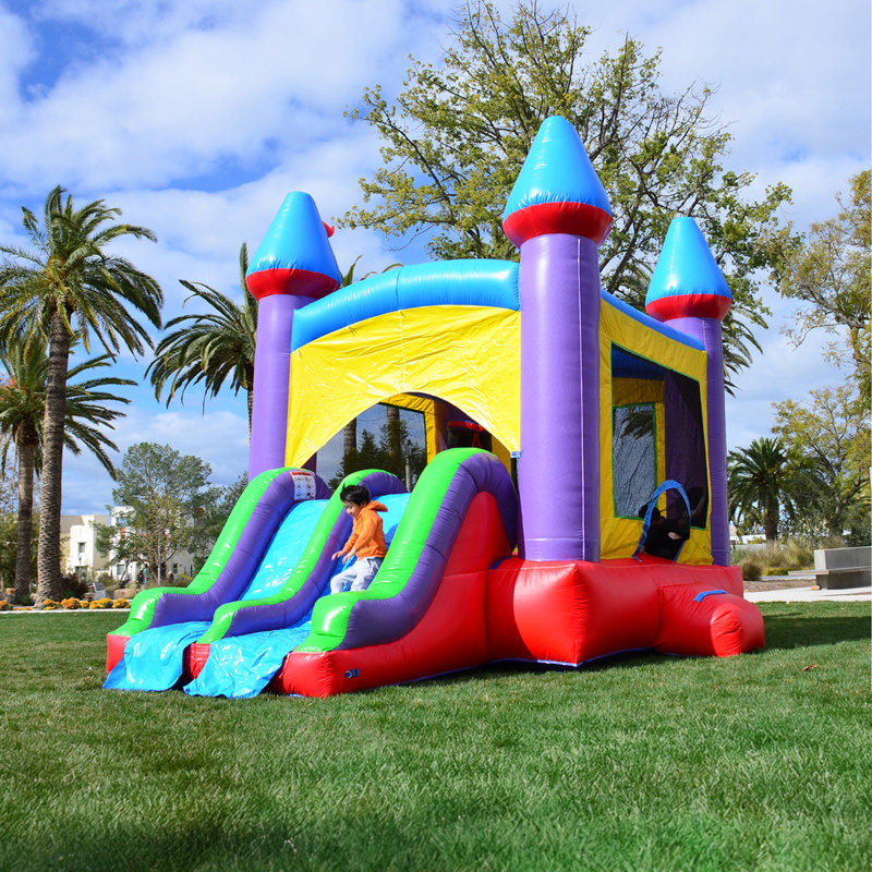 HeroKiddo Jelly Bean Commercial Grade Bounce House with Slide (with Blower), No Pool