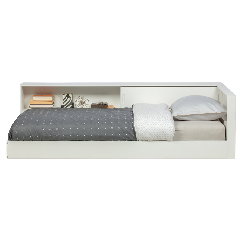 Connect Solid Wood Storage Bed, White
