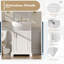 Meuble-lavabo blanc moderne de style français de 50 cm (19,8 pouces) avec porte à fermeture douce et lavabo en céramique intégré