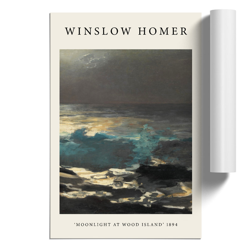 Moonlight At Wood Island by Winslow Homer - No Frame Print, 30cm H x 21cm W x 0.1cm D