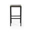 Tabourets de bar modernes en bois, 2 pièces Gris et noir. Structure en métal avec siège à lattes pour l'extérieur. 16 x 16 x 30 pouces industriel 2. Finition, cadre. Espaces. 16,35 po x 16,35 po x 29,42 po-25333740