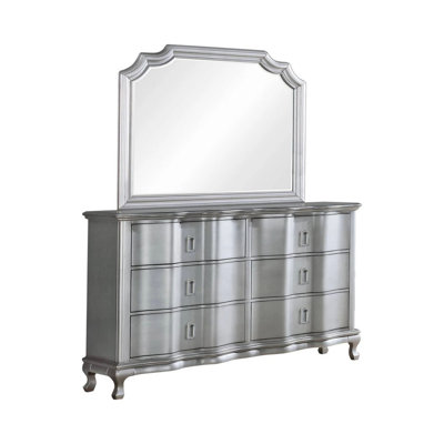 Commode double 6 tiroirs en bois massif avec miroir Catalinas