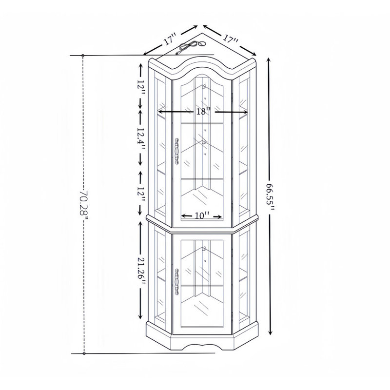 Enchanted by light, this Tempered Glass Display Curio Cabinet stands as a testament to elegance.