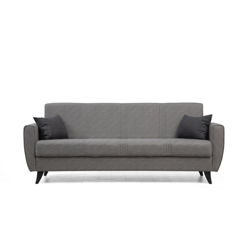 Allinson 207cm Upholstered Futon, Light Grey