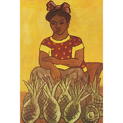 Vendedora De Pinas by Diego Rivera - Unframed Graphic Art
