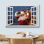 Père Noël transportant des cadeaux à venir la veille de Noël - impression sur toile tendue