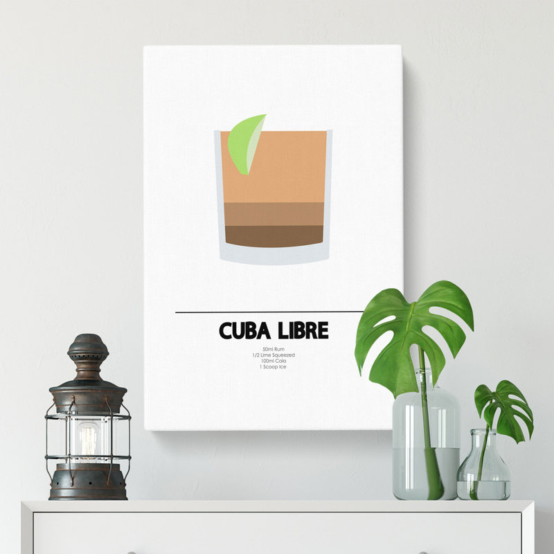 Cuba Libre Cocktail - Wrapped Canvas, 91cm H x 60cm W x 3cm D