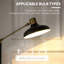 Lampe sur pied DEL en métal doré avec table d'appoint