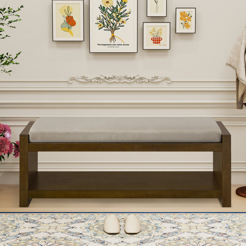 Banc l 46,98 po avec coussin amovible, Lin lin