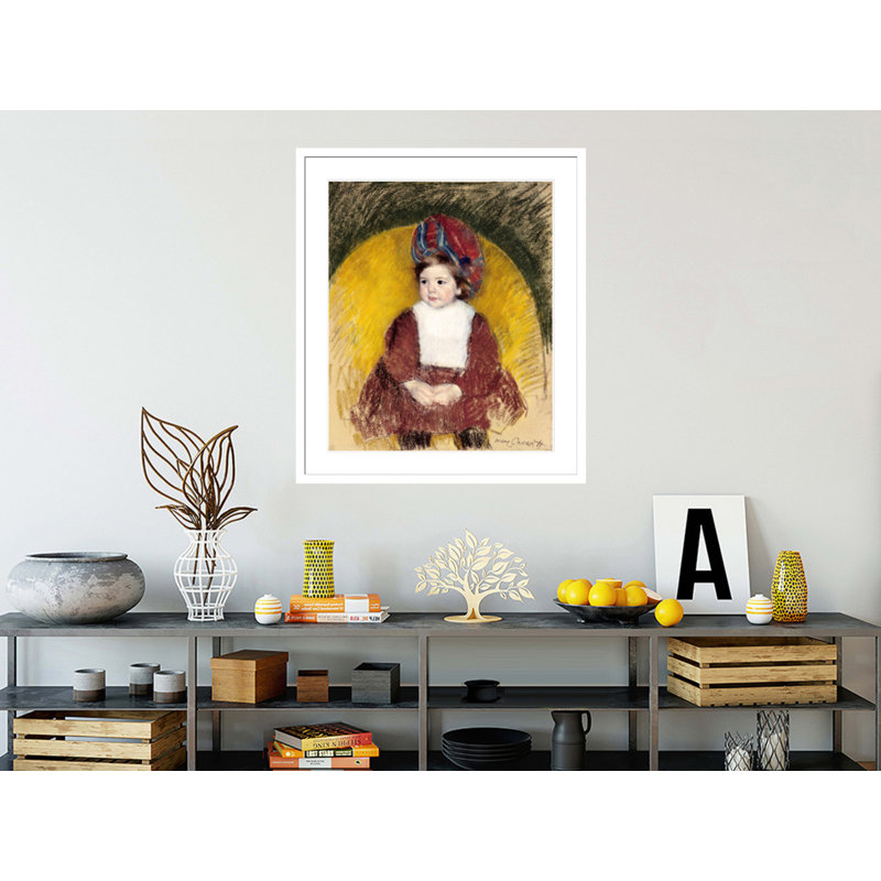 Margot dans un costume rouge foncé par Mary Cassatt, H 38,8 po x l 33,5 po