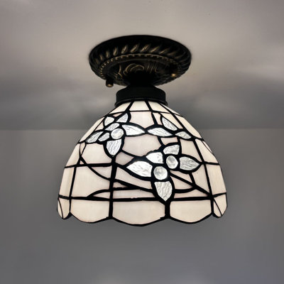 Ventilateur de plafond en forme de bol en bronze à 1 lumière 8 po