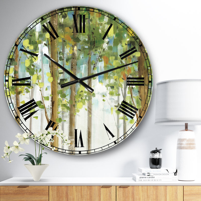 Green Forest Study - Horloge murale traditionnelle, Moyen