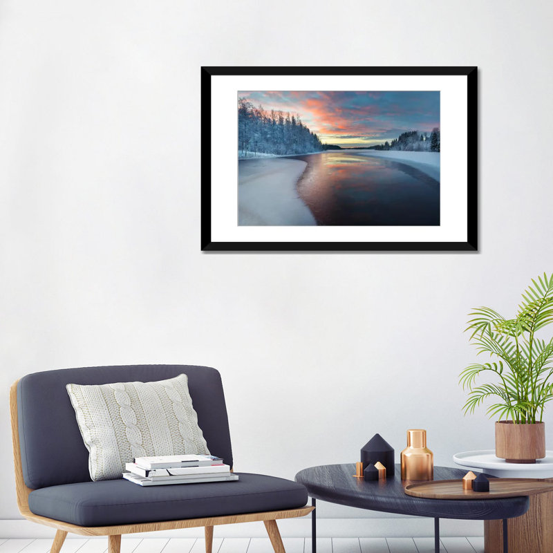«Nature II» par Andreas Stridsberg, impression sur toile, H 24 po x l 32 po x P 1 po, Papier d'art encadré noir, Blanc