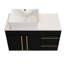 Meuble-lavabo mural 36 po avec lavabo vasque en céramique et porte à fermeture en douceur Aether-129751810